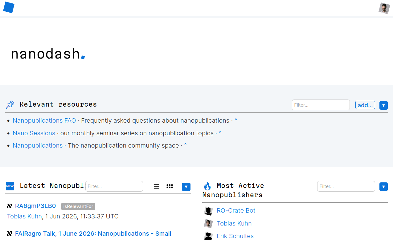 The Nanodash web interface
